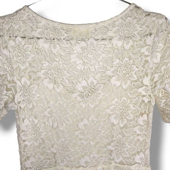 Pins & Needles Womens Dress Sz Medium Off White Stretchy Lace VNeck Formal - Picture 5 of 15